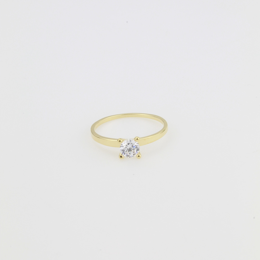 13657048 Anillo Circon 4 Untas /Branco /Tam. 6 - Imagen 1
