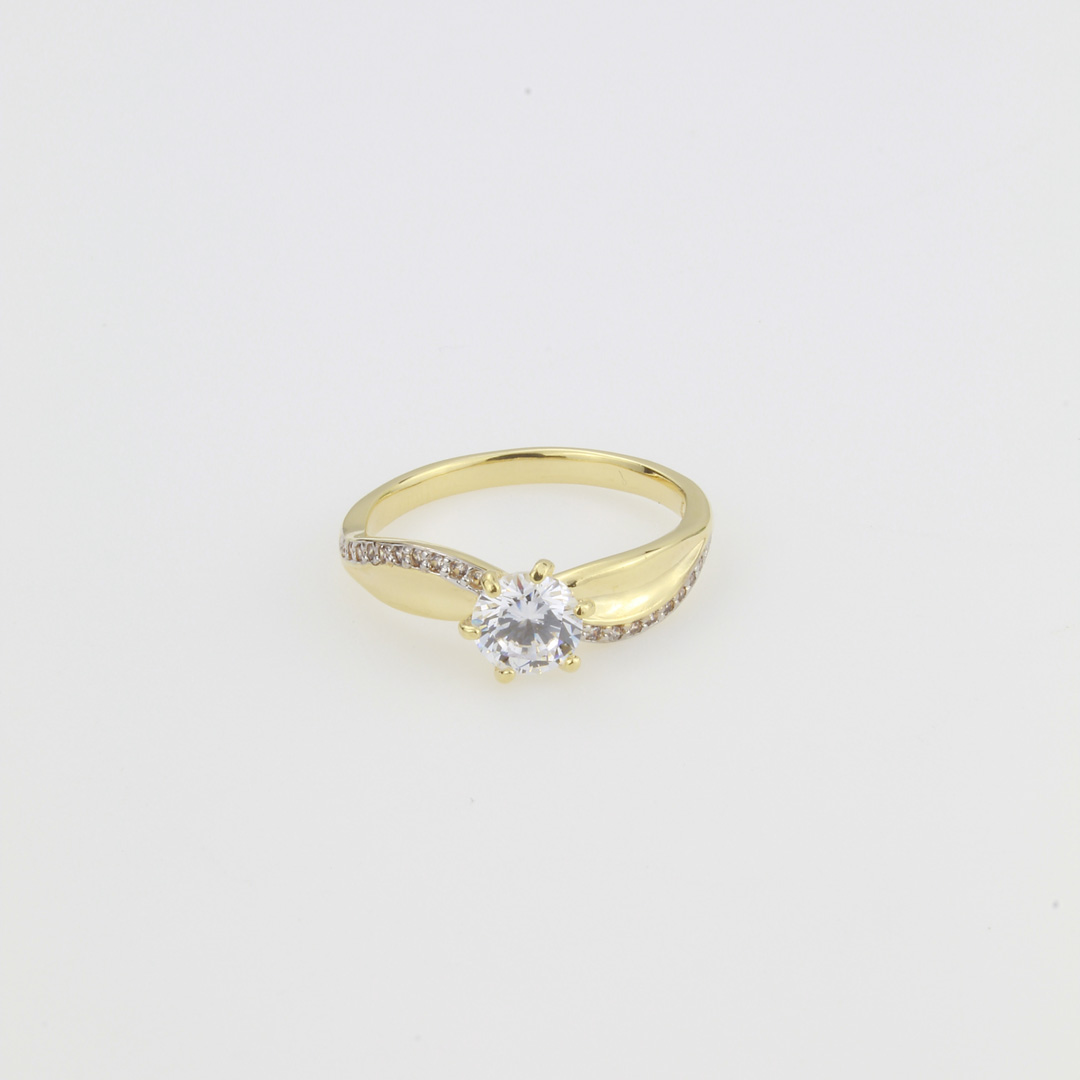 16550030 Anillo Ola Circon Talla 8 - Imagen 1