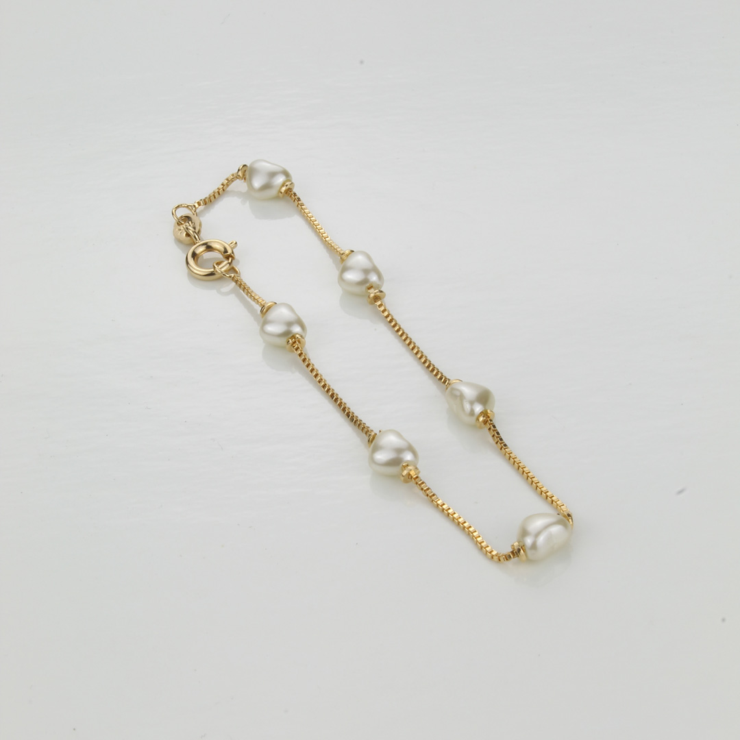 194F Pulsera Veneciana Con Perlas Corazon - Imagen 1