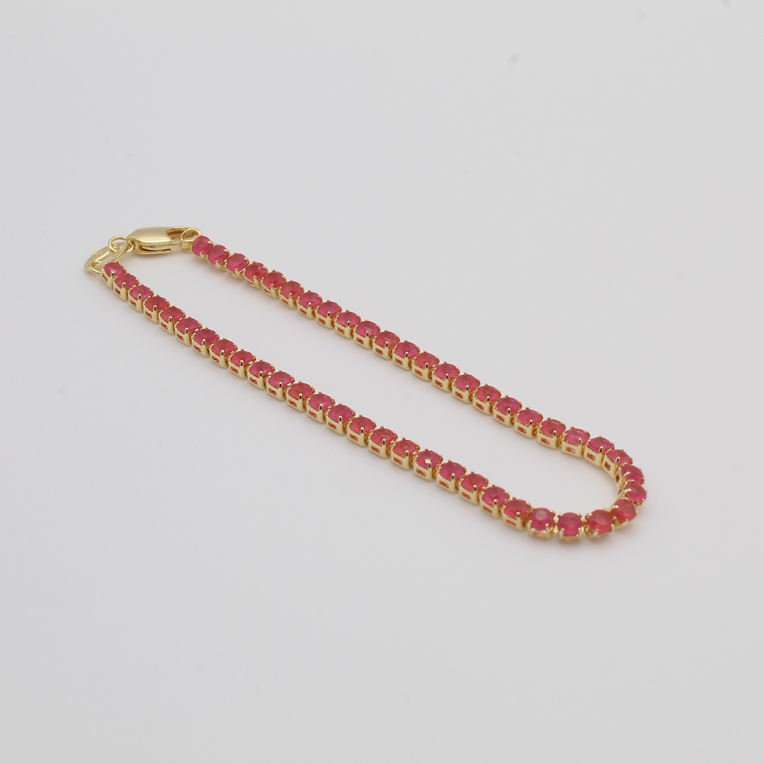 25162026 PULSERA CIRCON ROSADO 16CM - Imagen 1