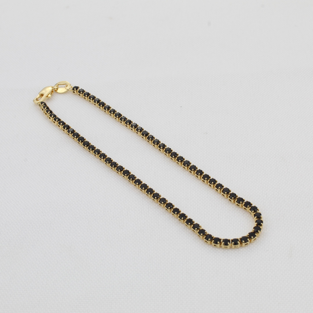 25163050 pulsera circon negro 18 cm 2mm - Imagen 1