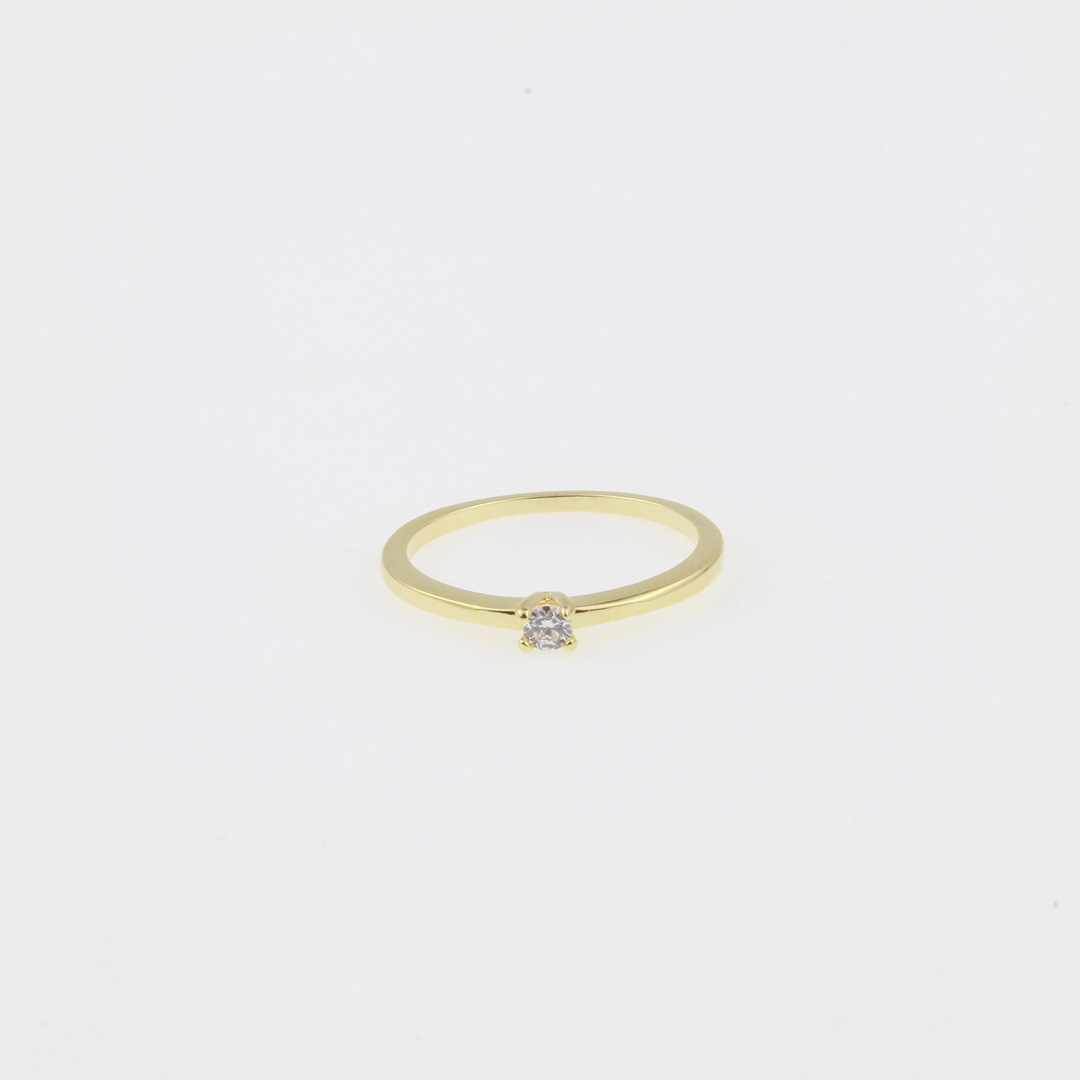34522007 Anillo Solitario Aro Liso 7 Y Medio - Imagen 1