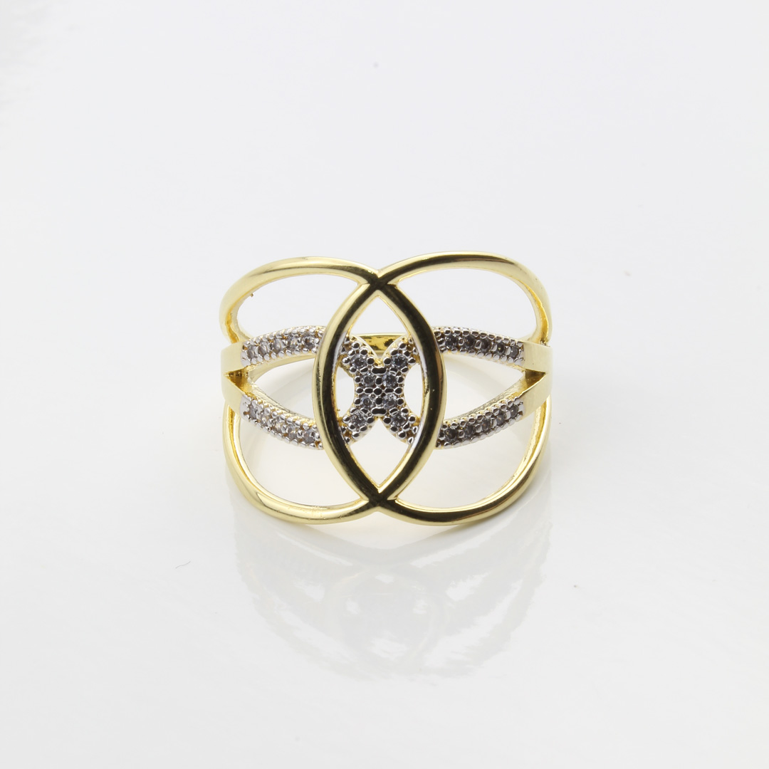 35691006 Anillo entrelazado 2 oros talla 9 1/2 - Imagen 1