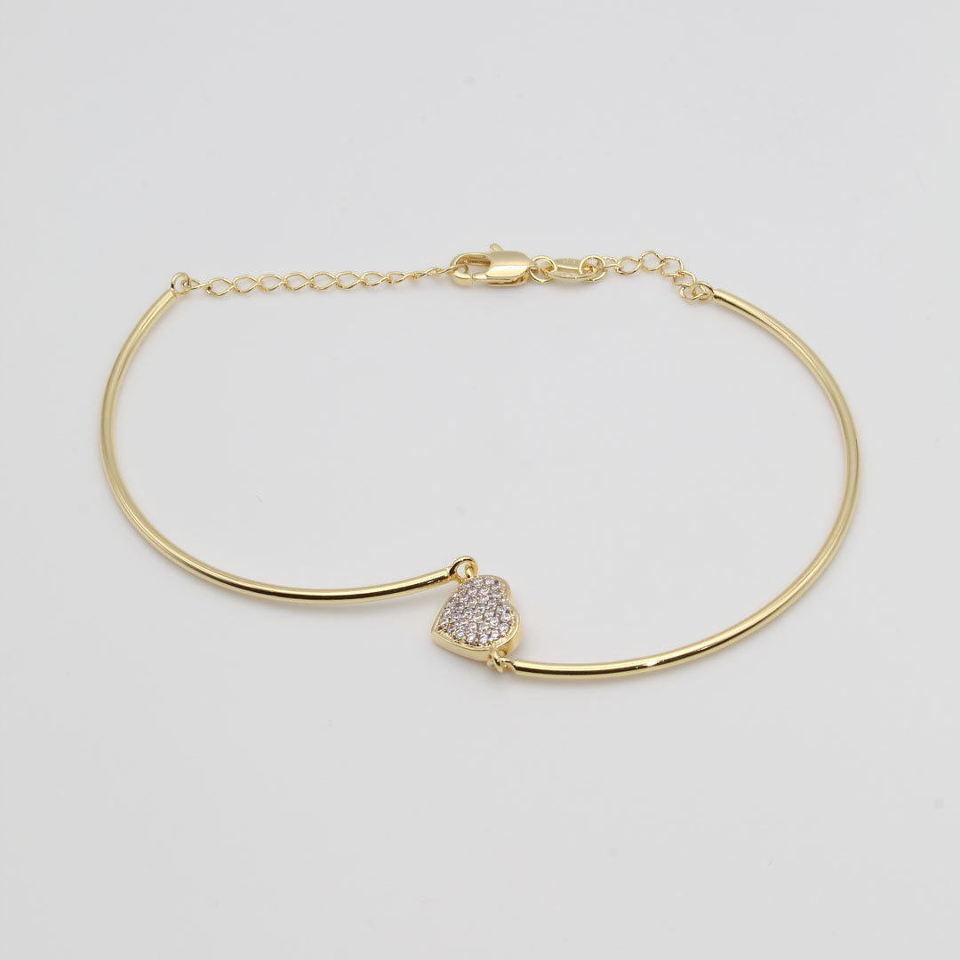 43006007 Pulsera de corazón con circones aro 16cm - Imagen 1