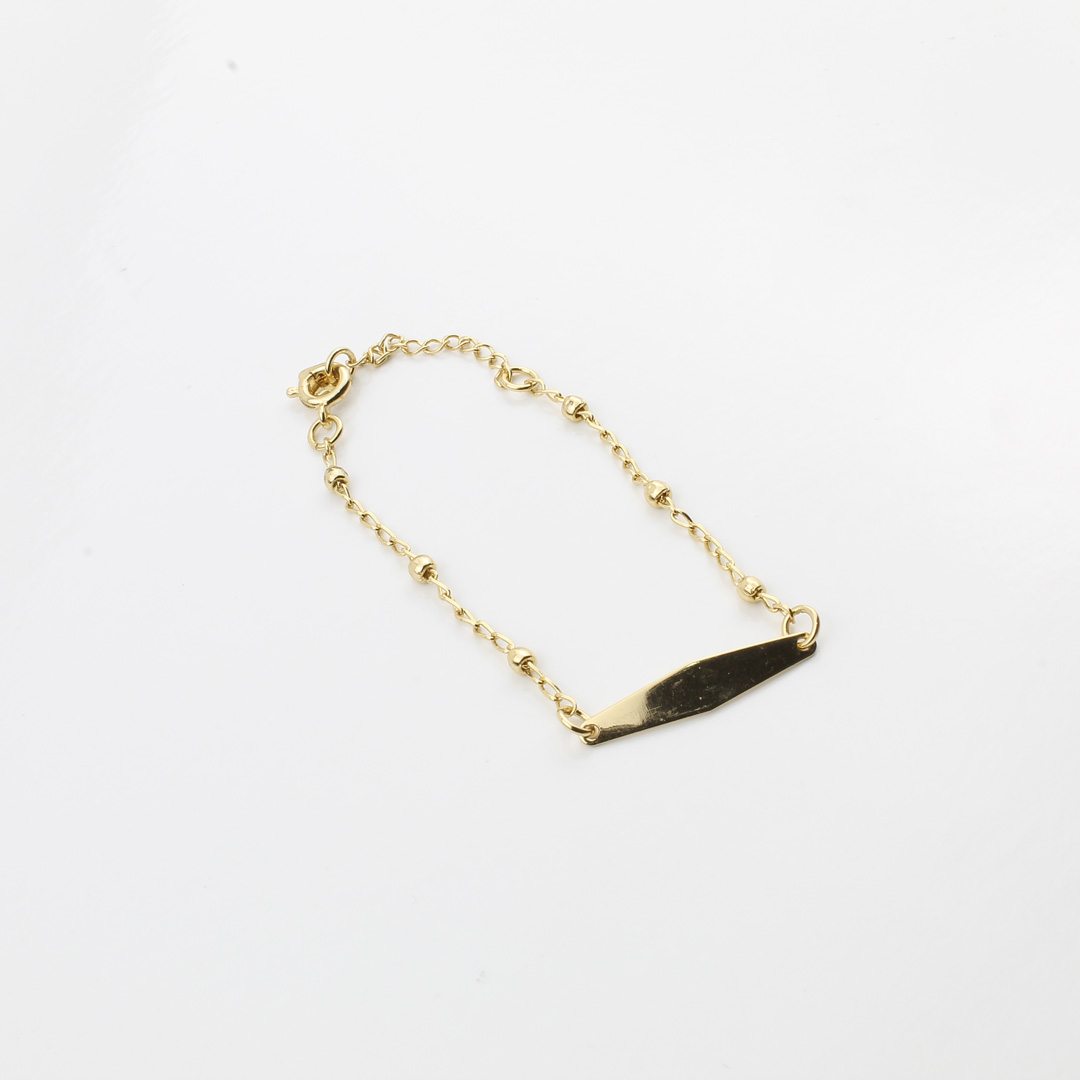 51076 Pulsera placa bolitas 16cm 1.5mm - Imagen 1