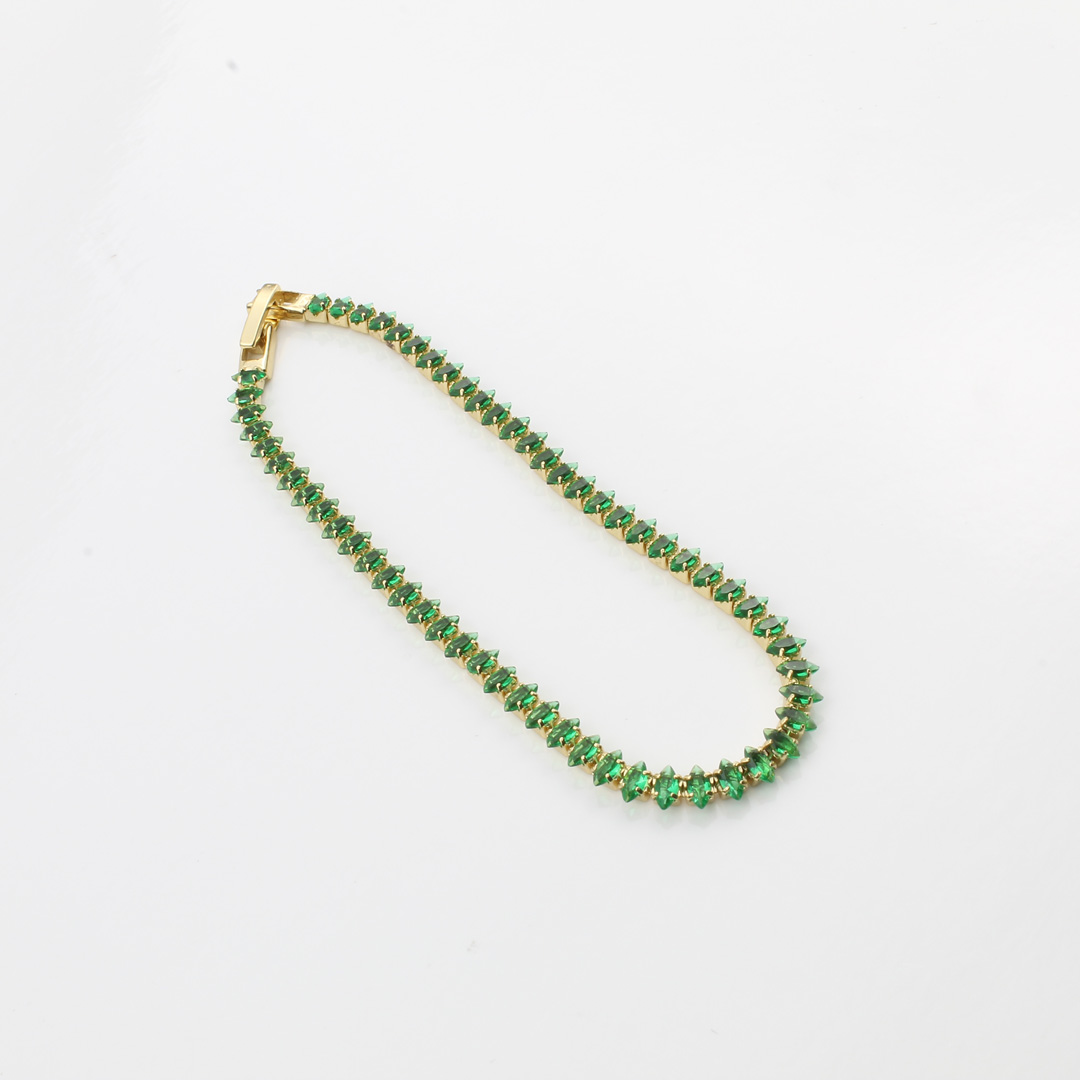 56117 Pulsera Esmeralda Circon Gota 20 Cm - Imagen 1