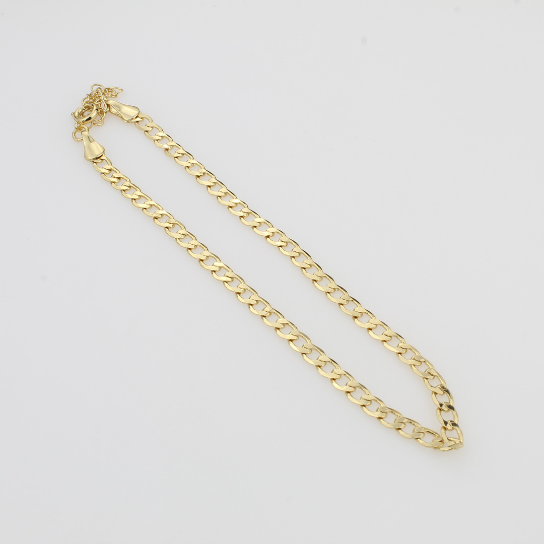 58086 tobillera cubana plana maciza 24cm -4mm con extensor de 4cm - Imagen 1