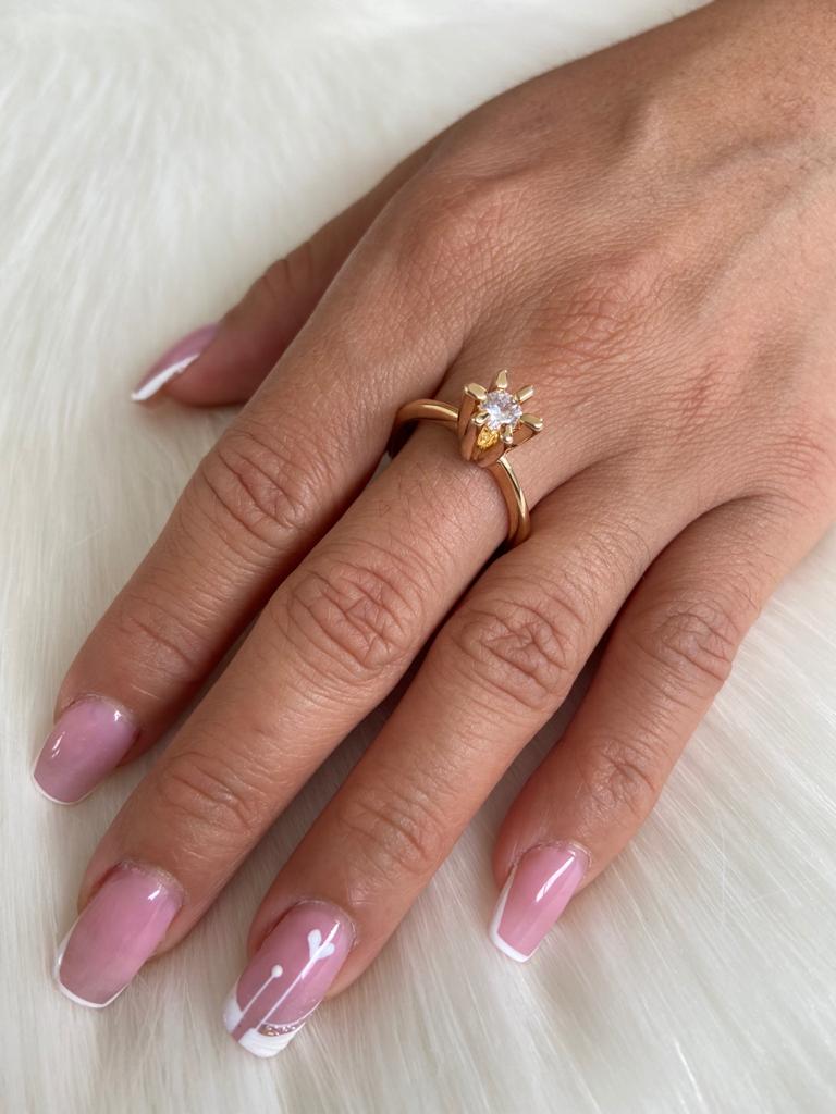 AN687891371 Anillo flor solitario. - Imagen 1