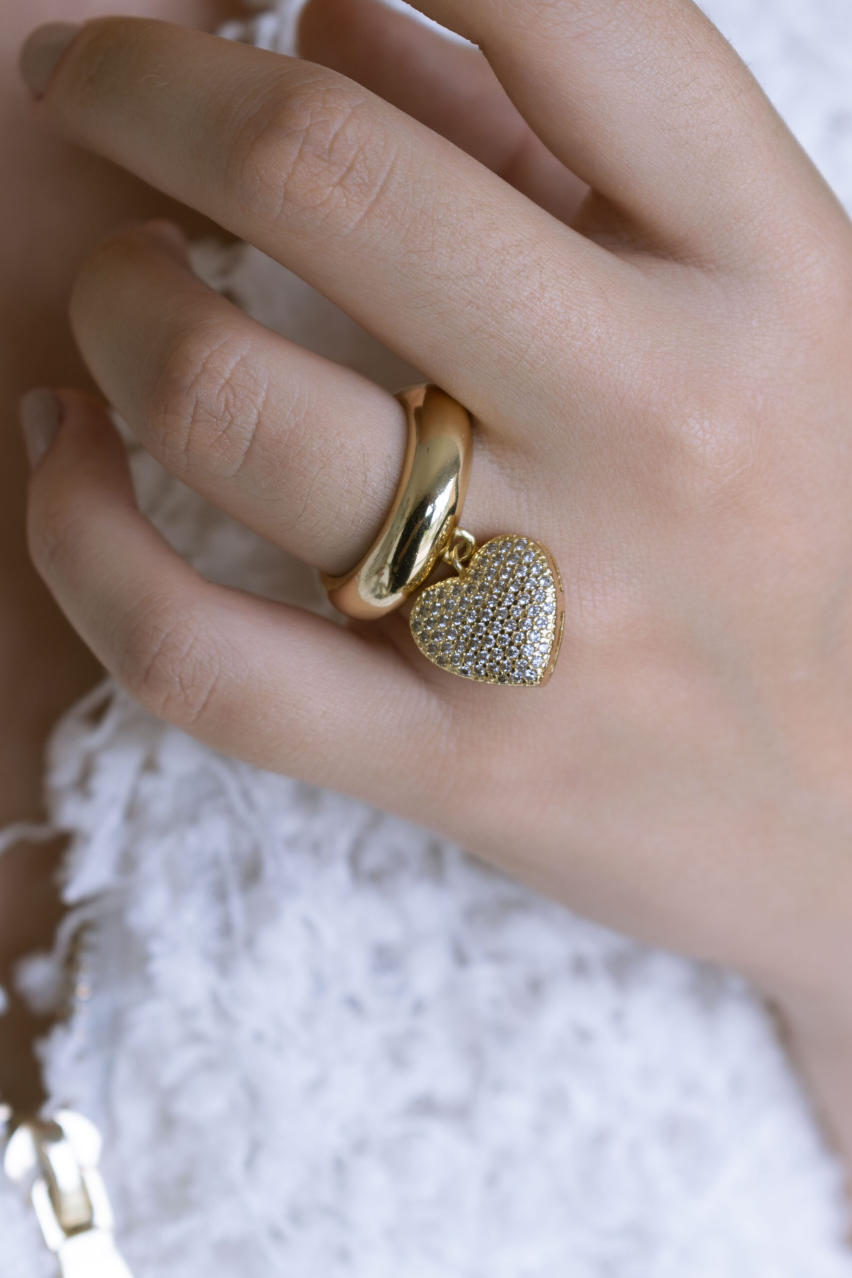AN797891598 Anillo corazón colgante circón - Imagen 1