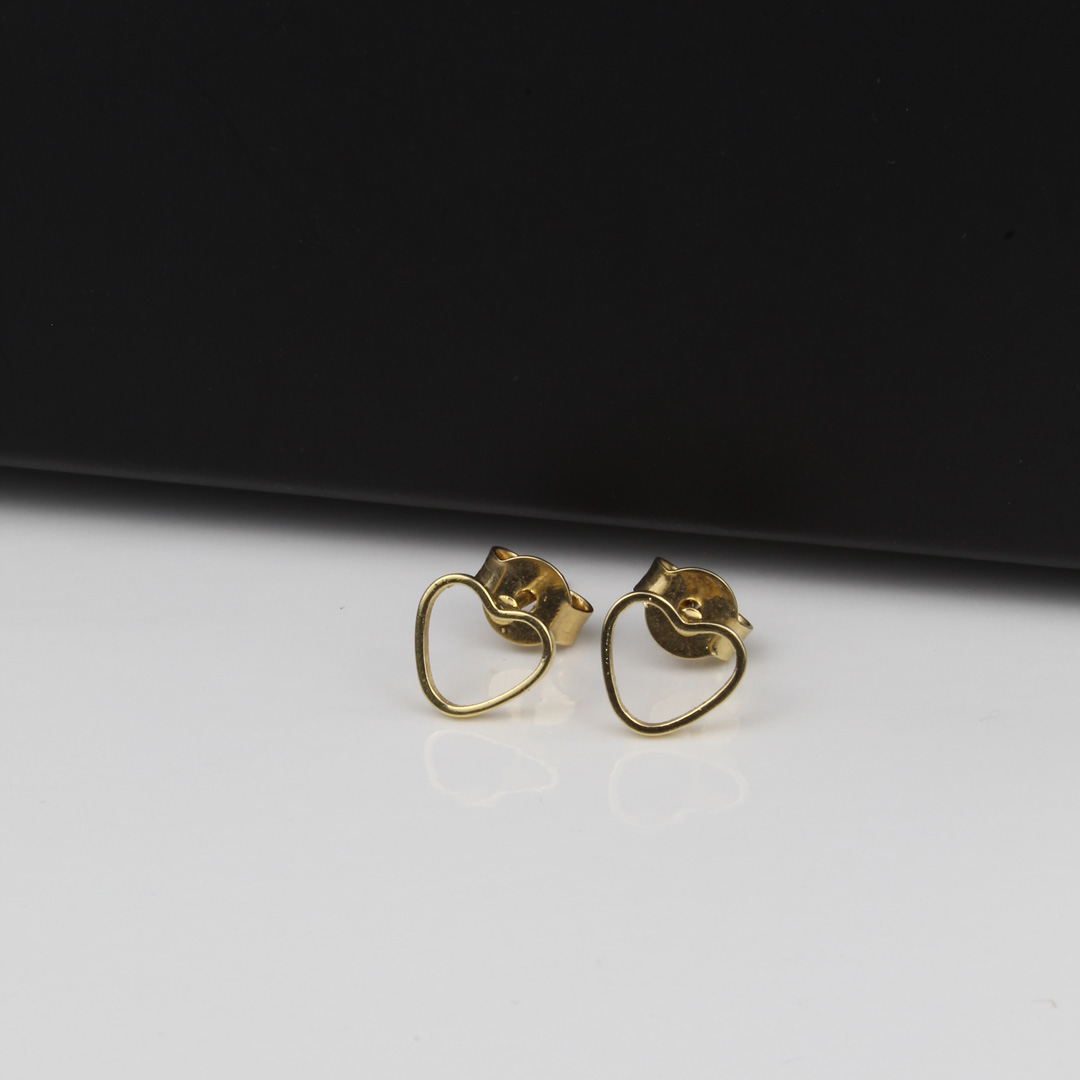 D913664 Arete corazon liso vacio - Imagen 1