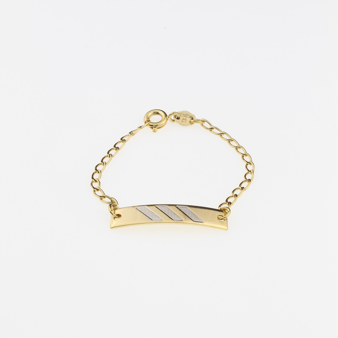 F048A Pulsera bebe placa bicolor - Imagen 1