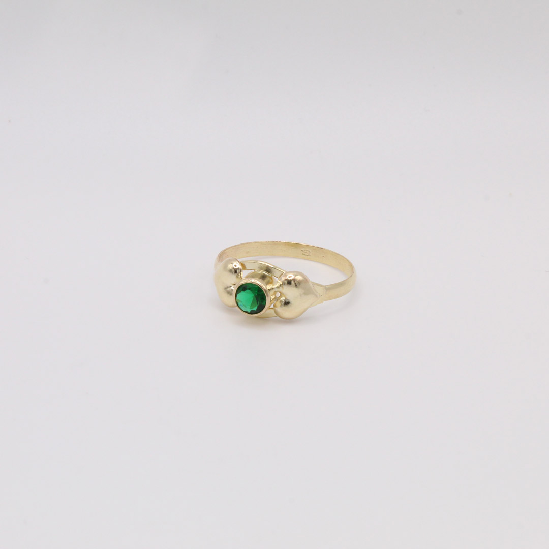 accvt9 ANILLO CORAZON CIRCON VERDE T9 - Imagen 1