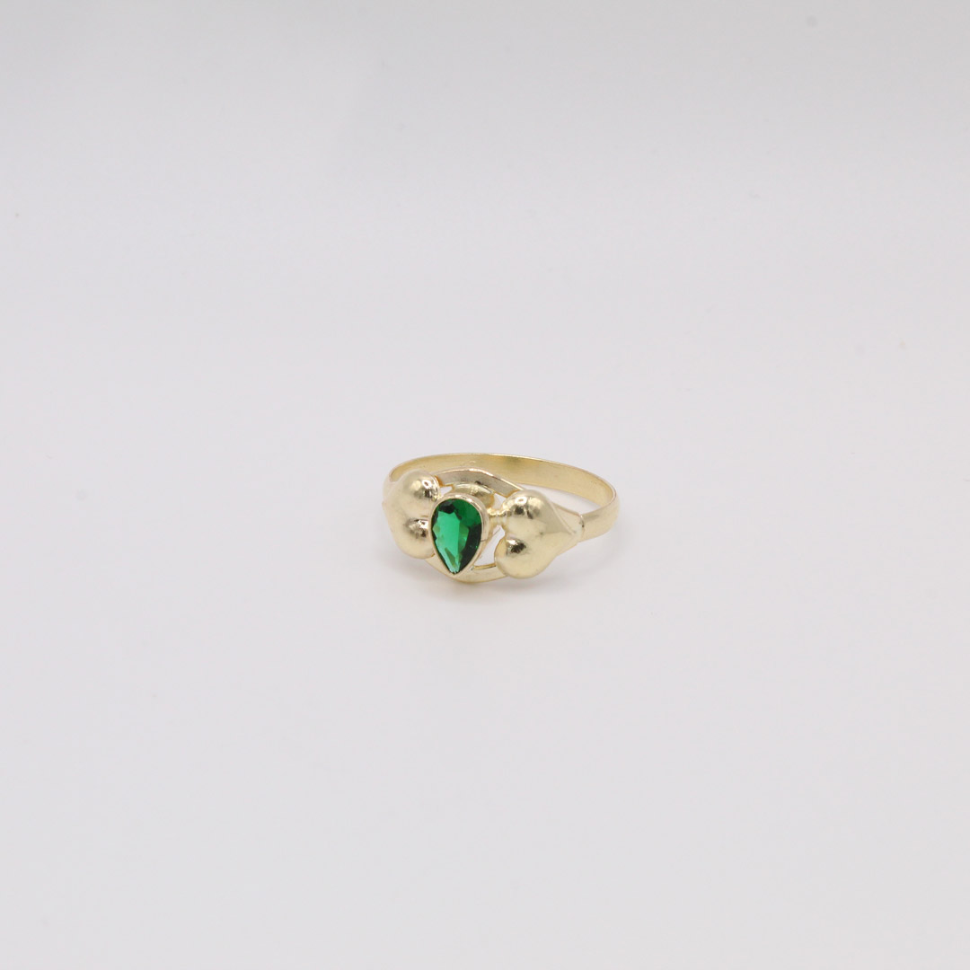 acgvt7 ANILLO CORAZON GOTA VERDE T7 - Imagen 1