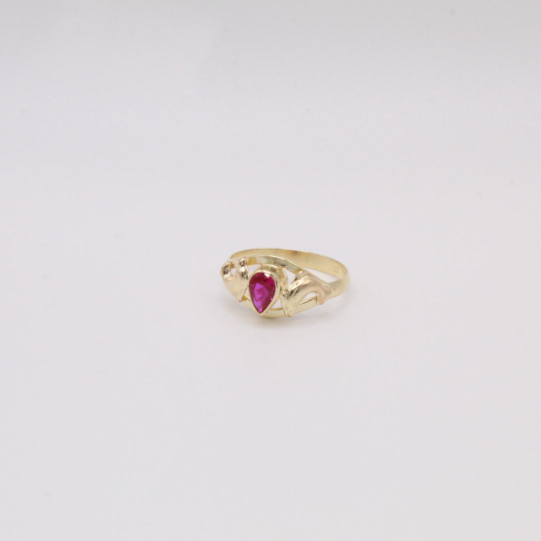 adgft6 ANILLO DELFIN GOTA FUCSIA T6 - Imagen 1
