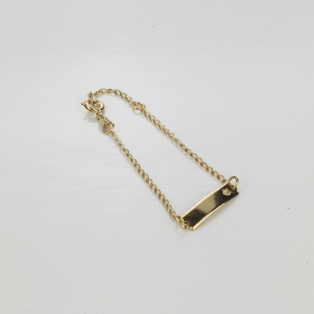 f041A Pulsera Placa Silueta Flor 15Cm - Imagen 1
